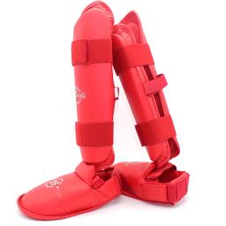 Mma karate taekwondo muay thai caneleiras guardas com pé destacável insteps sanda boxe kickboxing perna bezerro equipamentos de proteção eo - Image 1