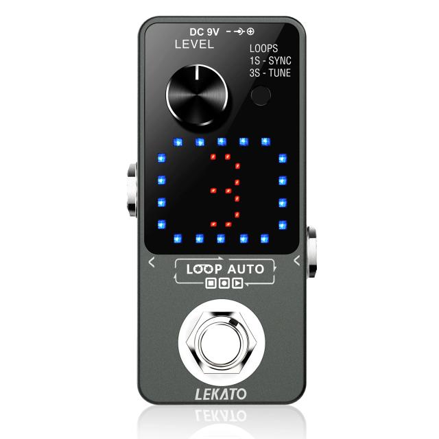 Pedal de Efeitos LEKATO-Loop para Guitarra Elétrica com Caixa de Sintetizador e 3 Ondas por 6 Minutos