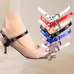 Laços antiderrapantes para sapatos de salto alto, decoração de laços para mulheres, alças de bloqueio, sem gravata, laços para senhora, 1 par - Image 1