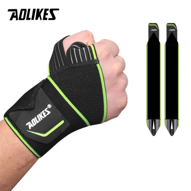 Faixa elástica de pulso ajustável aolikes, faixas para o pulso, para levantamento de peso, powerlifting, suporte respirável - Image 1