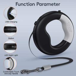 Benpaw coleira de cão retrátil durável, guia para cães, recarregável com usb, antiderrapante, ergonômica, luz vestível, sem as mãos, coleira de chumbo - Image 4