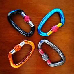 Escalada Profissional Mosquetão, Forma D, Fivela de Bloqueio, Trava de Segurança, Equipamentos ao ar livre, Acessórios, 25KN, 4Pcs - Image 2
