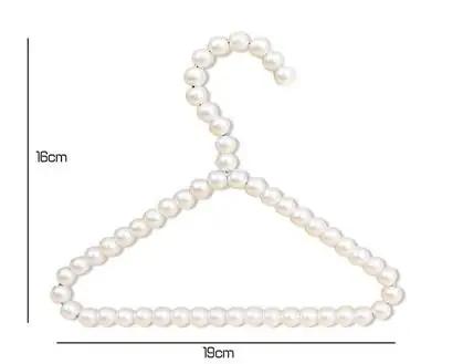 Cabide de plástico com design de pérolas para roupas de animais de estimação - ideal para cães e gatos, Estante de armazenamento ZA410