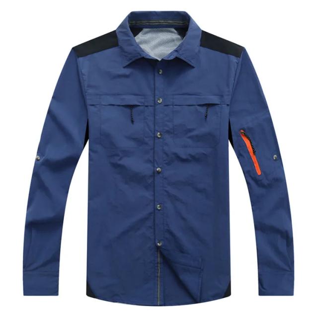 Camisa Masculina TRVLWEGO de Malha Respirável para Atividades ao Ar Livre - Secagem Rápida e Proteção Solar para Escalada, Pesca e Ciclismo no Verão