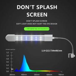 220v tanque de peixes clipe luz led aquário aquatic planta luz iluminação led dupla fileira azul e branco suporte luz - Image 3