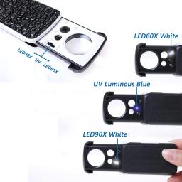 Lupa LED iluminada para joalheiros, lupa de olho iluminada, gemas jóias, pedras, selos, moedas, 30x, 60x, 90x - Image 2