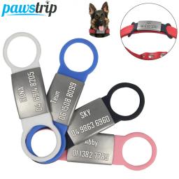 Silicone aço inoxidável Dog ID Tag, Colar gravado, Anti-Lost Nameplate Pet, Tag para Cat, Borracha elástica, 1Pc - Image 1