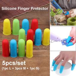 Multifuncional dedal de silicone para bordado bordado, Finger Protector, Sleeve Cover Caps, Ferramentas de costura, 3 pcs, 5pcs - Image 3