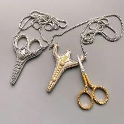 Tesoura retrô artesanal, tesoura vintage para artesanato, de aço inoxidável, com protetor para colar, 1 peça - Image 2