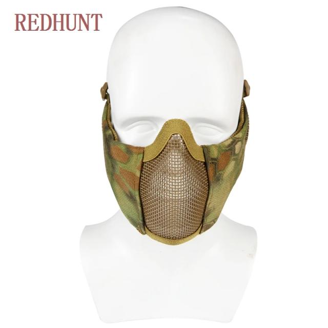 Máscara Facial Meia Tática Respirável para Airsoft e Paintball - Proteção em Malha de Aço para Caça e Tiro