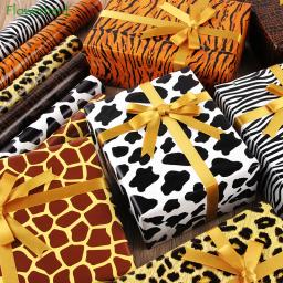 10/5 pçs 50x70cm criativo sexy leopardo pele de cobra padrão de vaca papel de embrulho de presente personalizado diy caixa de presente papel de embalagem - Image 1