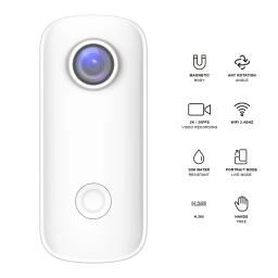 Sjcam-câmera digital de ação c100 +, à prova d'água, 30m, câmera digital, 2k, 30fps, conexão wi-fi, com capa traseira, cordão - Image 1