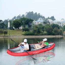 Caiaque solar inflável portátil para esportes aquáticos, canoa, barco de pesca dobrável, competição de esportes radicais, 330 cm, 2 pessoas - Image 1