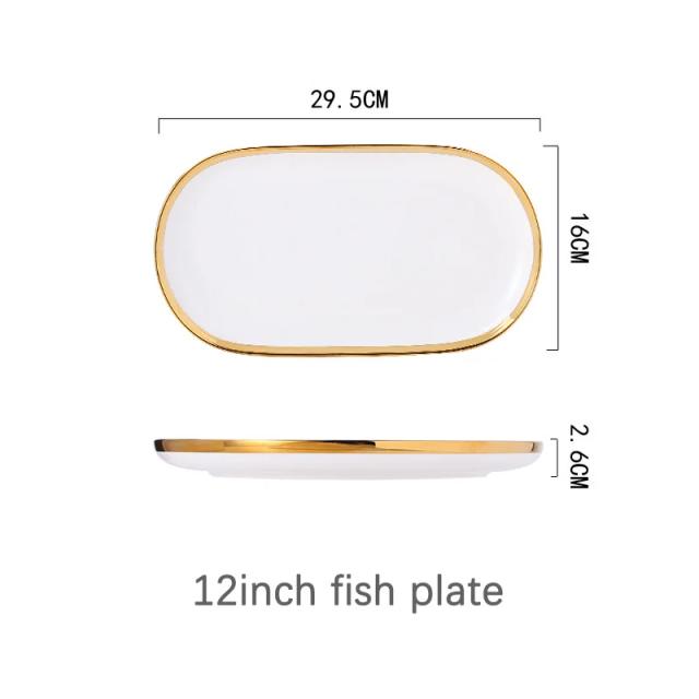 Conjunto de Pratos de Cerâmica Branca de Phnom Penh: Elegância para Almoço e Jantar com Tigelas para Salada e Sopa