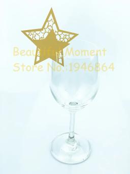 Cartão de nome do convidado, 50 peças, forma de estrela, festa de casamento, copo de vinho, cartões de lugares, lembranças, decoração de casamento, festa, noivado, festival - Image 2