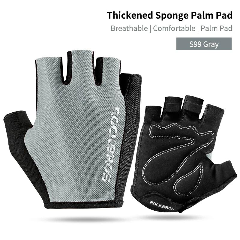 10 estilo rockbros luvas de ciclismo metade do dedo respirável bicicleta mtb estrada gel à prova de choque das mulheres dos homens equipamentos esportivos - Image 1
