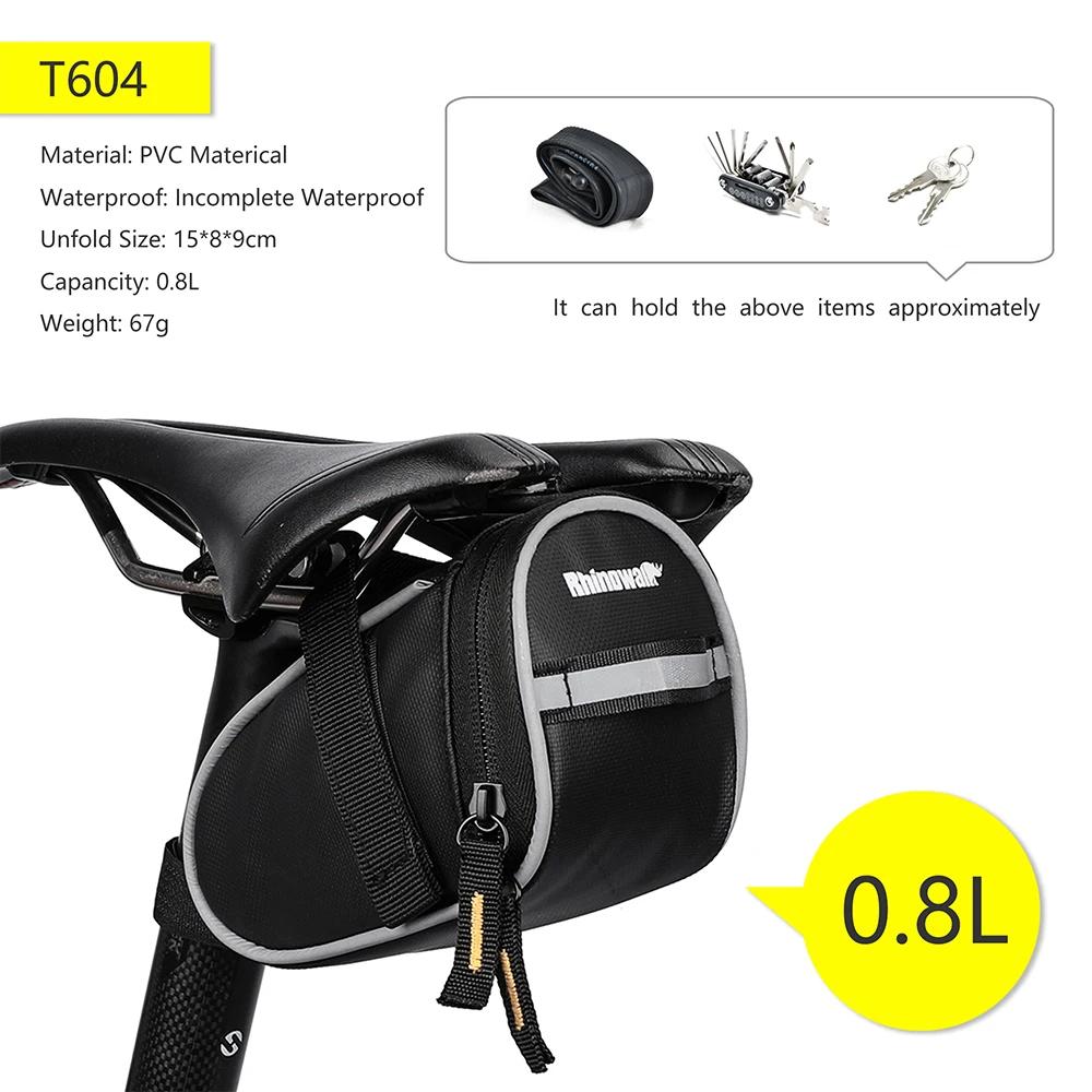 Rinowalk bolsa de bicicleta impermeável, bolsa para selim de bicicleta com bolso para garrafa d'água, saco de traseiro de grande volume, novo, 2021 - Image 1