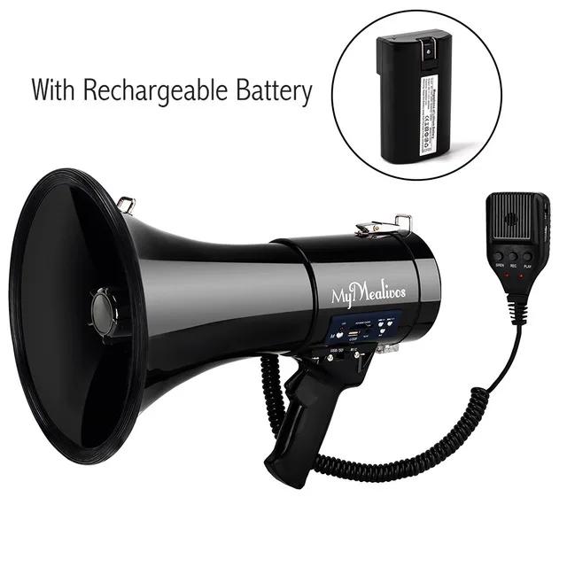 Bullhorn Sirene com Modos de Alarme e Controle de Volume Portátil de 50W com Alça