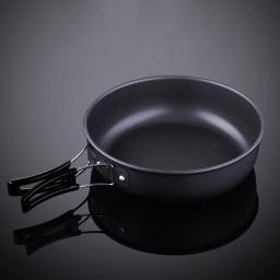 Panela exterior antiaderente portátil, frigideira de acampamento Panelas únicas, utensílios de alumínio, cozinha de viagem de caminhada - Image 3