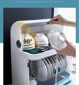 Cozinha tigela rack de drenagem prato rack com capa para colocar pratos pauzinhos louça prateleiras de armazenamento multifuncional armários caixa - Image 2