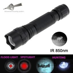 Lanterna de Caça Infravermelha LED, Mini IR 850, 940nm, Visão Nocturna, Zoom, Portátil, Ao Ar Livre, Tocha Tática, Impermeável, 10W, 501F, 502F - Image 5