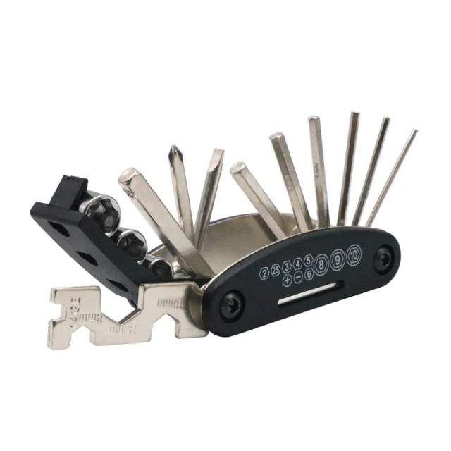 Kit Multifuncional de Ferramentas para Bicicleta com Chave de Fenda Hexagonal e Cortador de Corrente para Reparos em MTB e Road Bike