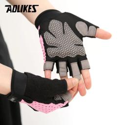 Luva de academia aolikes, luvas de silicone antiderrapante para academia, levantamento de peso, com envoltório para o pulso, para treino de crossfit, para homens e mulheres - Image 2