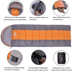 Deserto & raposa quente sacos de dormir para acampamento 4 estações adulto crianças saco de dormir caminhadas mochila viagem com saco de compressão - Image 3