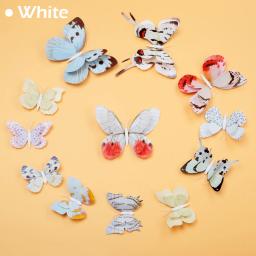 Adesivos de parede de borboleta 3d dupla camada rosa, decoração para casa, arte decorativa, adesivo de decalque de parede, borboletas para ímã de geladeira - Image 4