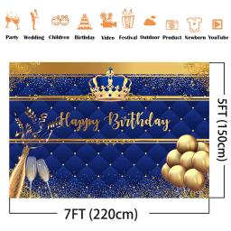 Balões para decoração de festas de aniversário, balões na cor azul royal, com glitter dourados e coroa para recém-nascidos, champanhe, tema para fotos - Image 3