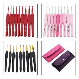 Roxo/rosa bolsa de crochê multifuncional diy, alça macia, ergonômica, agulhas de tricô, bolsa de armazenamento de crochê, ferramentas bolsa de tricô - Image 2
