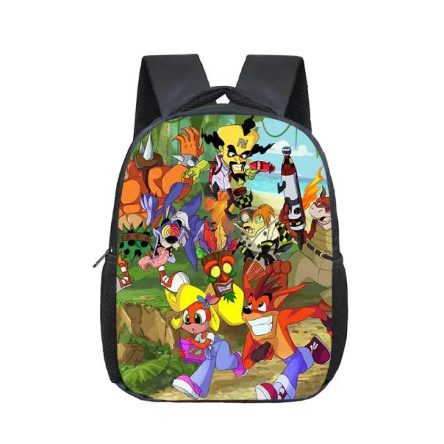 Mochila Infantil do Crash Bandicoot: Bolsas de Escola para Crianças e Presentes para o Jardim de Infância de 12"