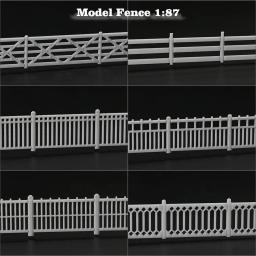 1 Metro HO Escala 1:87 Cerca Edifício Branco Modelo De Parede Trens Diorama Acessório - Image 1