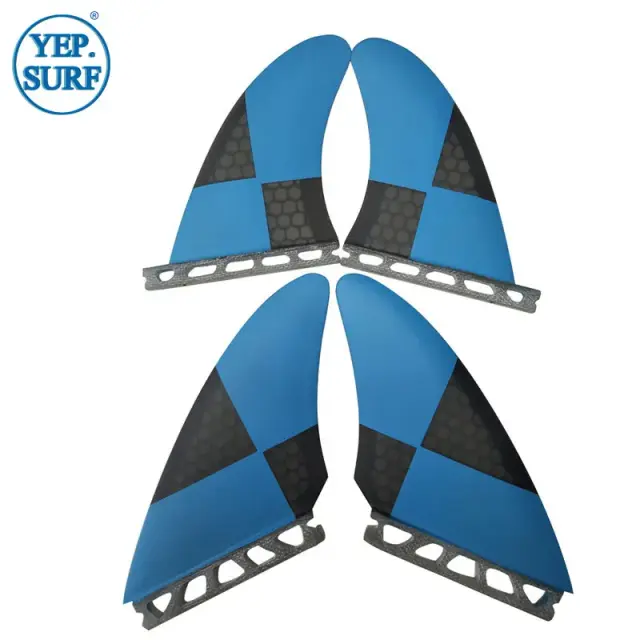 Surf Unique: Aletas de Fibra de Vidro Azul para Prancha com Tabs e Quilhas Exclusivas