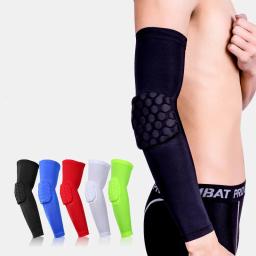 1pc esportes braço manga sol proteção uv favo de mel anti-colisão alongar almofadas cotovelo basquete voleibol ciclismo aquecedores de braço - Image 5