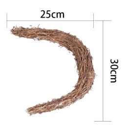 Primavera porta decoração rattan natural crescente forma rattan base de grinalda diy acessórios festa festiva páscoa parede pendurado decora - Image 6