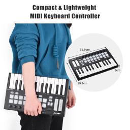 Worlde panda mini 25-key usb midi controlador de teclado usb controlador midi teclado piano & 8 rgb retroiluminado gatilho almofadas música presente - Image 6