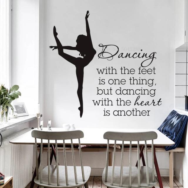 Adesivos de Parede de Dança: Frases Inspiradoras e Decoração para Estúdios de Ballet e Presentes Artísticos