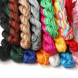 Cordas Trançadas de Nylon para Fazer Jóias, 15 Cores, Rosca, Nó Chinês, Macramé, Rattai, Pulseira e Colar, DIY, 22m - Image 1