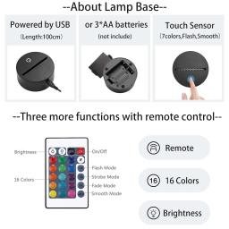 3D Ilusão Night Light com Sensor de Toque, Bola De Futebol, Luz Noturna Remota para Crianças, Decoração Do Quarto, Lâmpada De Mesa De Futebol, Presente - Image 5