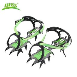 Brs profissional 14 dentes crampons de gelo neve antiderrapante bota sapatos cobre cinta de aço pinças de gelo para esqui caminhadas escalada - Image 1
