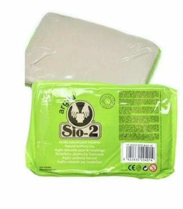 Argila Branca Moldeável para Artesanato e Modelagem - 1kg SIO2 (Pacote com 2)
