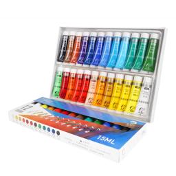 Conjunto de tintas acrílicas não tóxicas para iniciantes e artistas profissionais, suprimentos de pintura, 12 cores, 24 cores, 15ml - Image 1