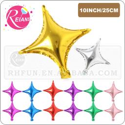 10 pçs 10 polegada 4 pontos estrela folha balões venda a granel para festa de aniversário decoração quatro pontos estrela balão puro chá de fraldas decoração - Image 1