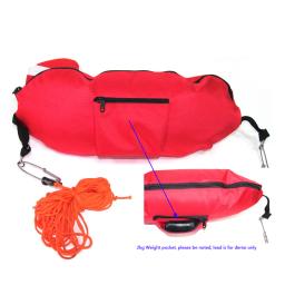 Boia de pesca submarina, equipamento de segurança inflável para mergulho, marcador de superfície com 35m de alta visibilidade, cordas flutuantes - Image 3