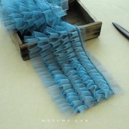 Tecido de malha macia, artesanato de costura plissado, DIY Bolo Saia Material, Rosa Verde e Azul, atacadores de clarete, 18cm de largura, 1m - Image 5