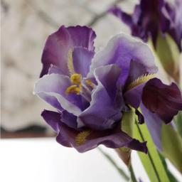 1 peça 90cm 3 cabeças de flores artificiais íris flor terralo prazer em casa mesa de casamento decoração presente f605 - Image 6