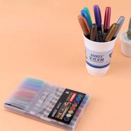 Conjunto de canetas de metal, 8 peças, canetas marcadoras para tecido, pintura permanente, diy, marcador de metal, artesanato, ferramentas para arte - Image 4