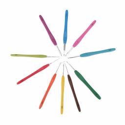 10 tamanhos 1.5mm-6mm crochê gancho ergonômico alças agulhas lisas barbudas agulha para mãos artríticas tricô ferramenta - Image 5