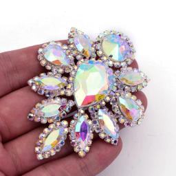 Flor Redonda Cristal AB Costurar Em Strass Apliques Base de Ouro Glitter Acessórios De Costura Cristais para Vestido De Noiva, Y1020 - Image 3